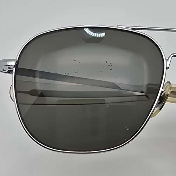 American Optical AO Pilot Silver Frame Grey Glass Lens Aviator Sunglasses 57mm - Picture 13 of 16